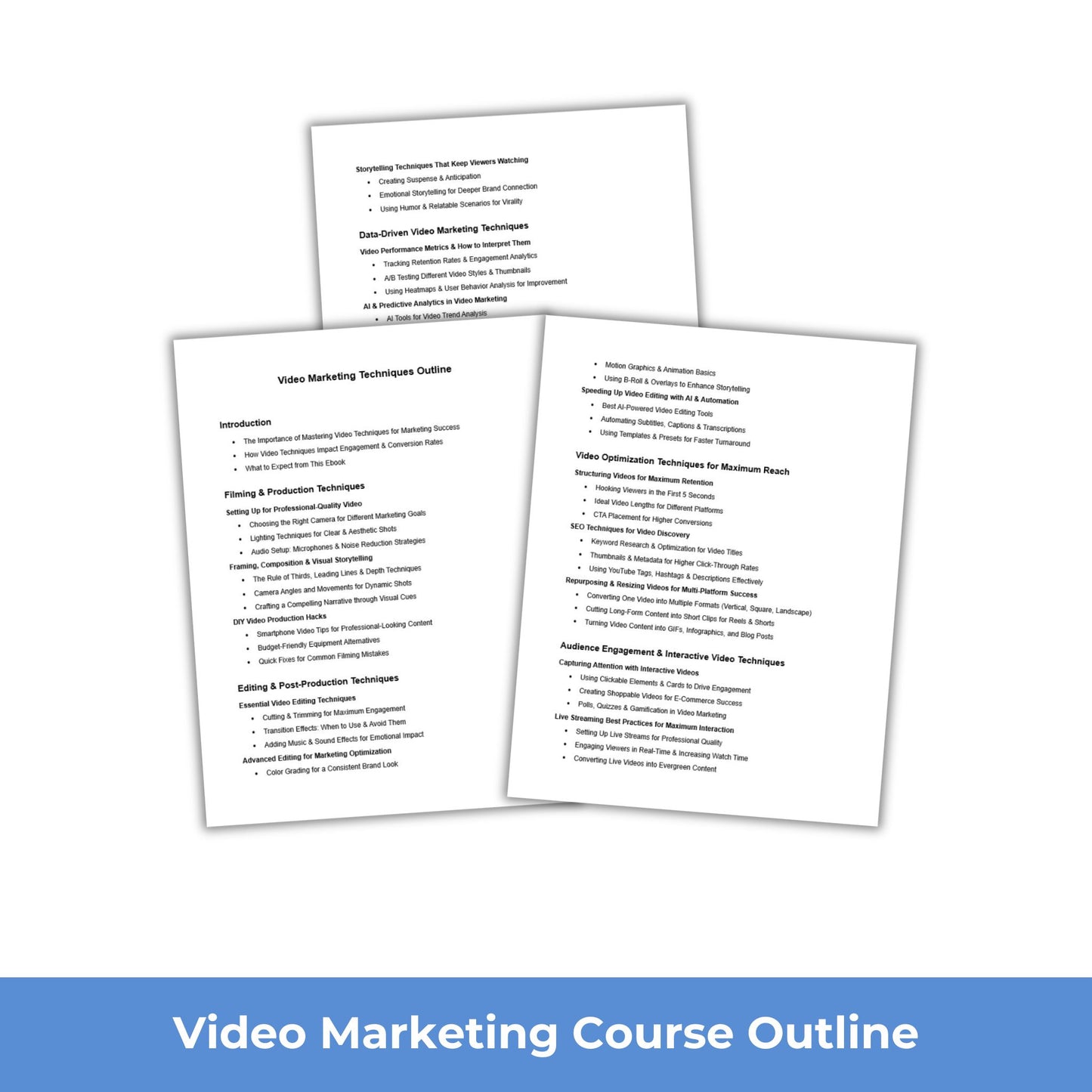 Video Marketing Course Outline PLR