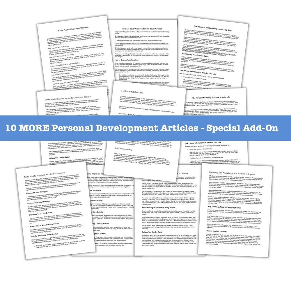 10 More Personal Development Articles - Special Add-On
