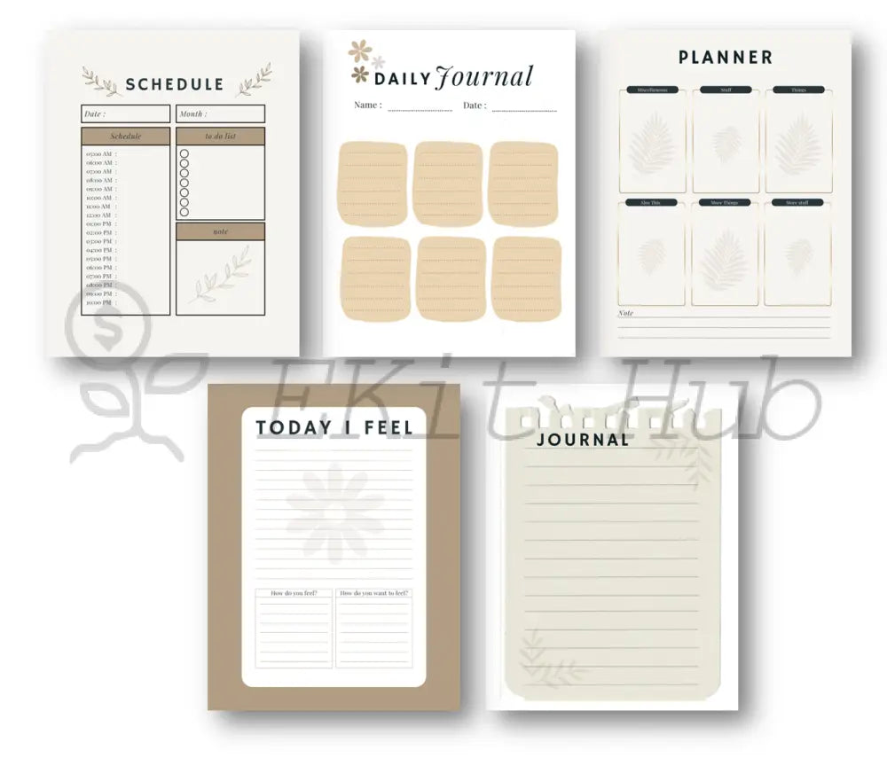 10-Pack Canva Journal Page Templates - Collection #5