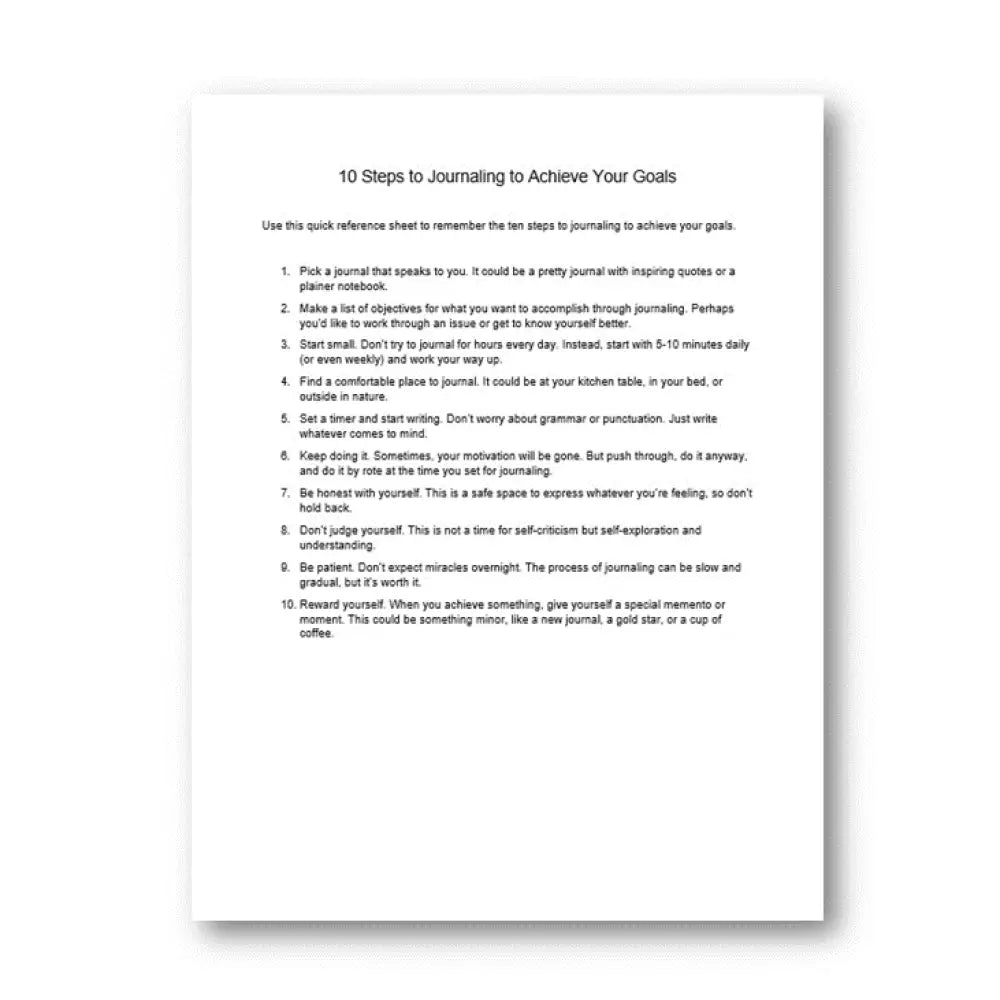 10 steps to journaling to achieve your goals ckl plr