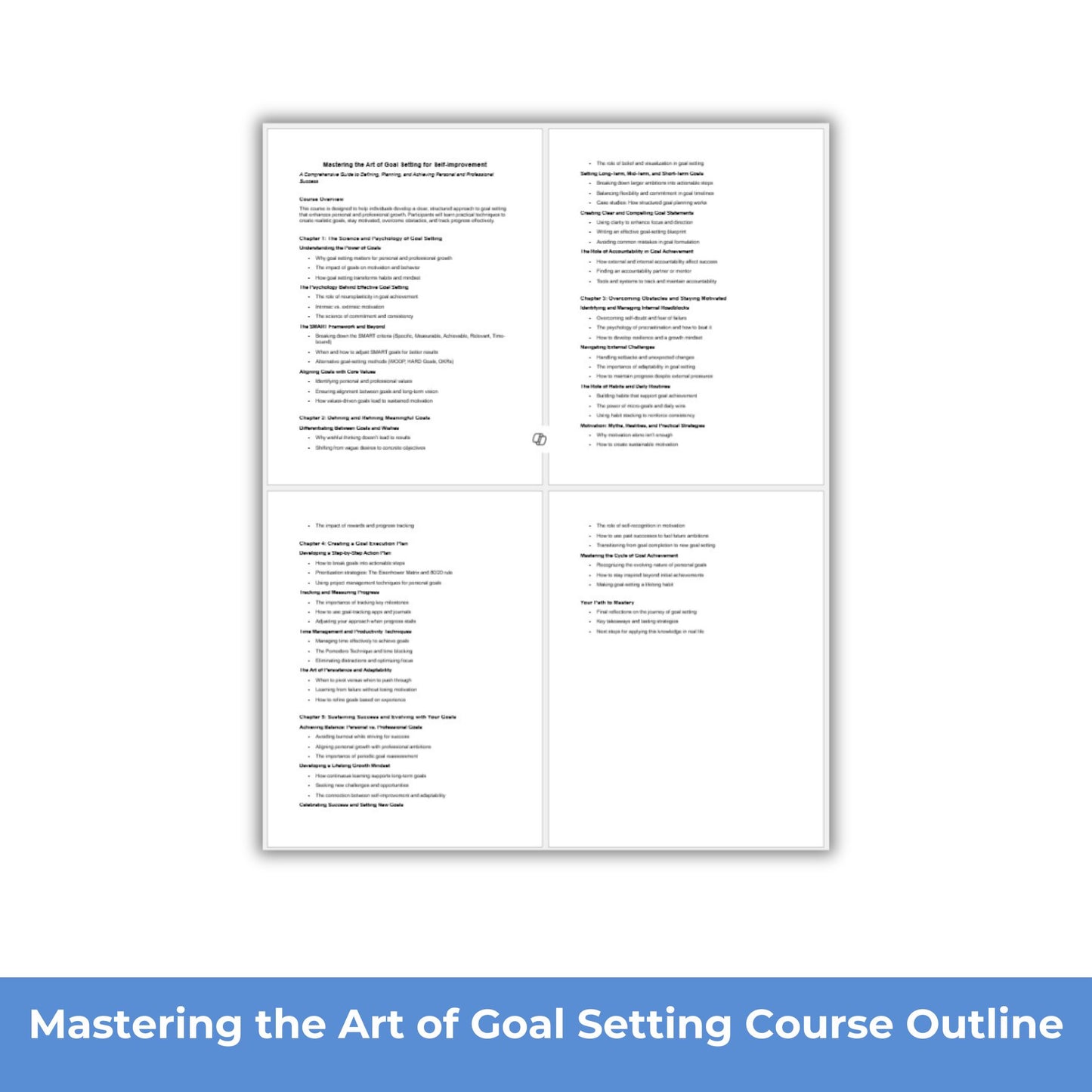 Mastering the Art of Goal Setting Outline PLR