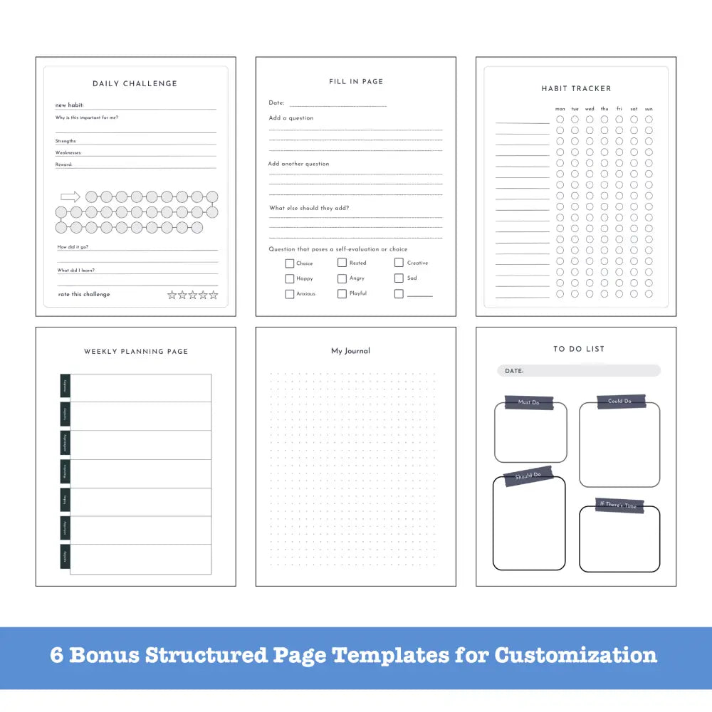 Bonus Journal Page Templates
