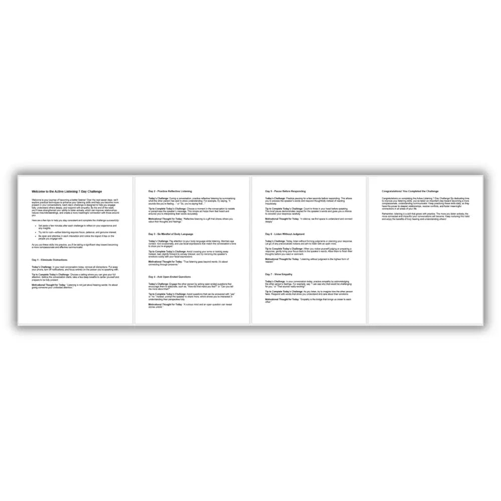 7-Day Active Listening Practice Challenge PLR Reports