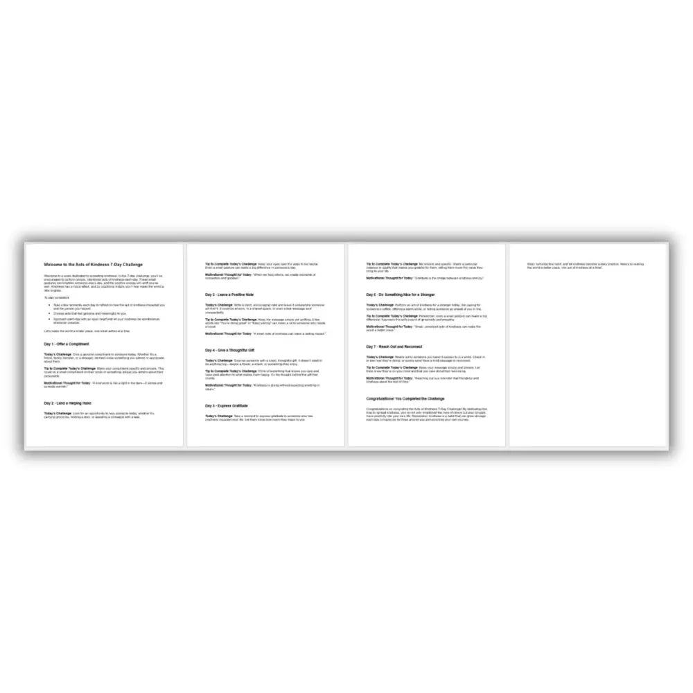 7-Day Acts of Kindness Challenge PLR Reports