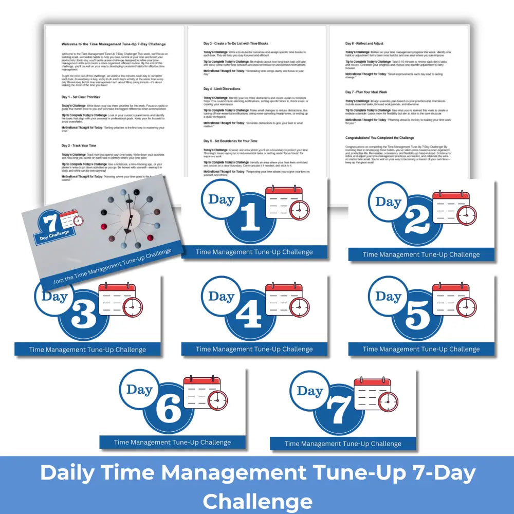 7-Day Daily Time Management Tune-Up - PLR PLR Reports
