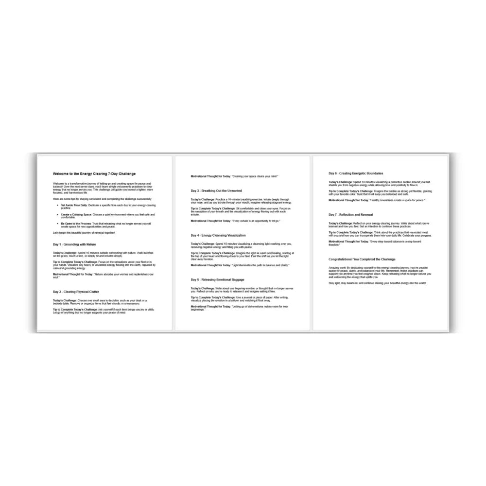 7-Day Energy Clearing Challenge PLR Reports