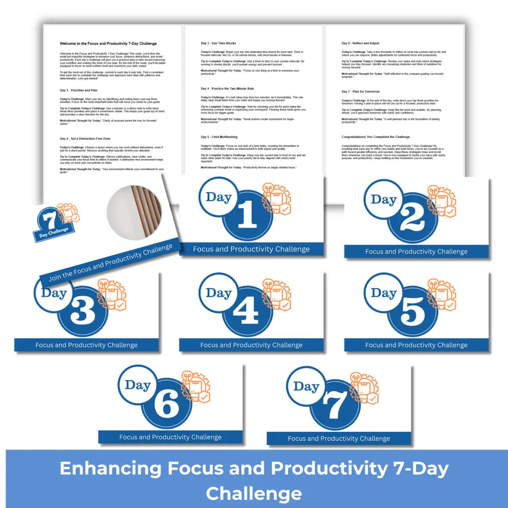 7-Day Enhancing Focus and Productivity Challenge - PLR PLR Reports