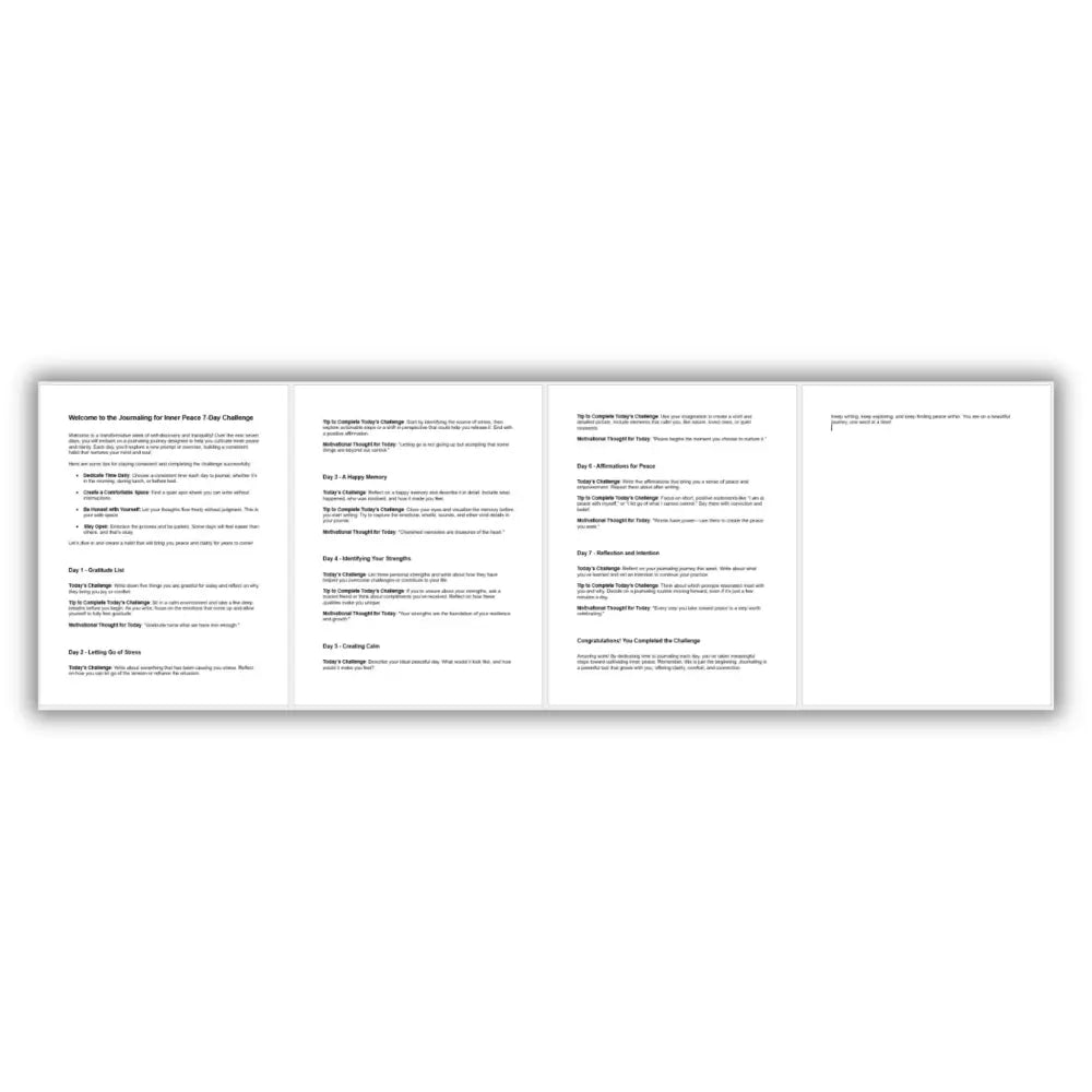 7-Day Journaling for Inner Peace Challenge PLR Reports