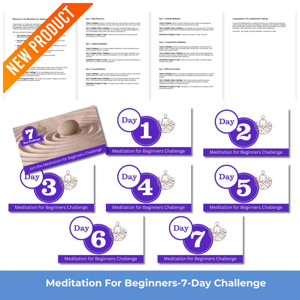 7-Day Meditation for Beginners Challenge PLR Reports