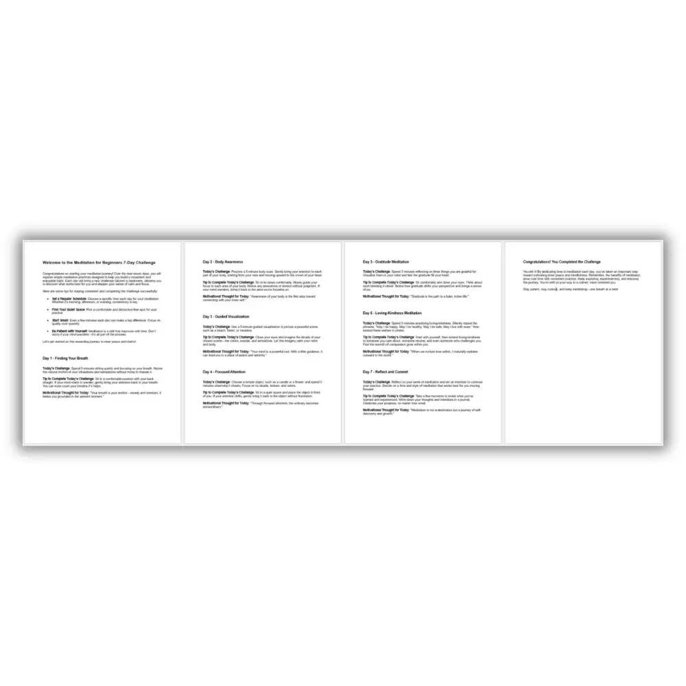7-Day Meditation for Beginners Challenge PLR Reports