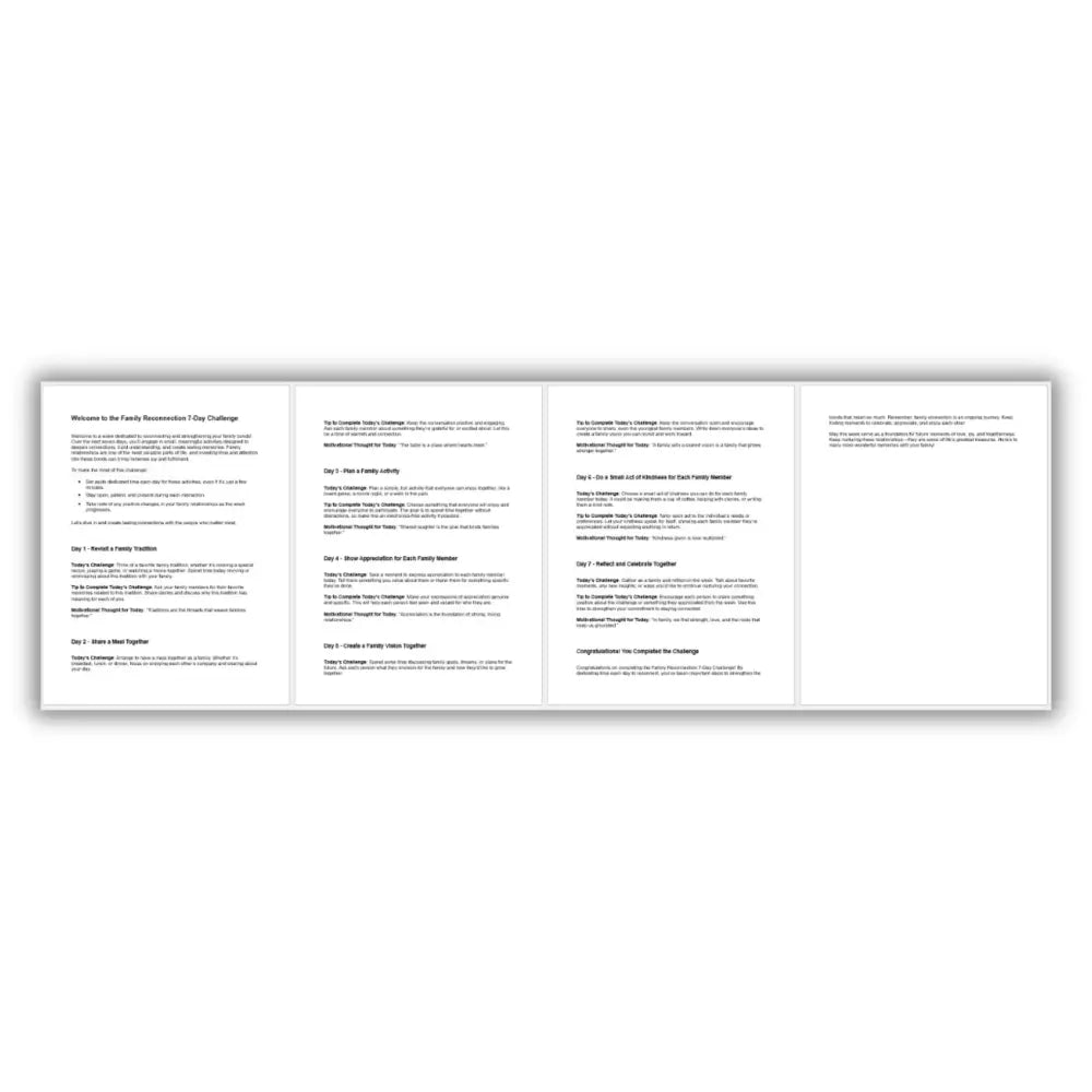 7-Day Reconnecting with Family Challenge PLR Reports
