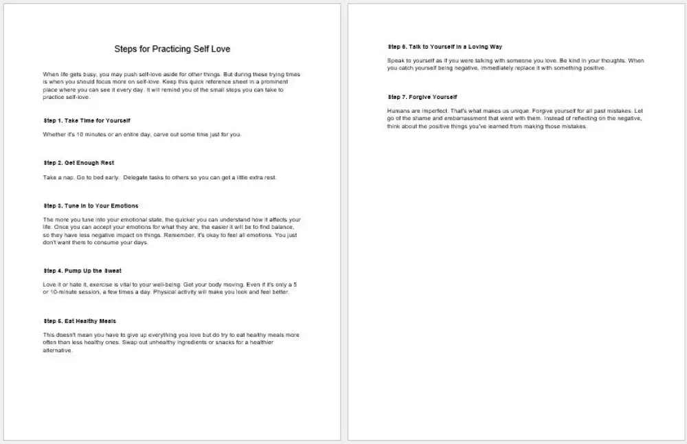 practicing self love plr