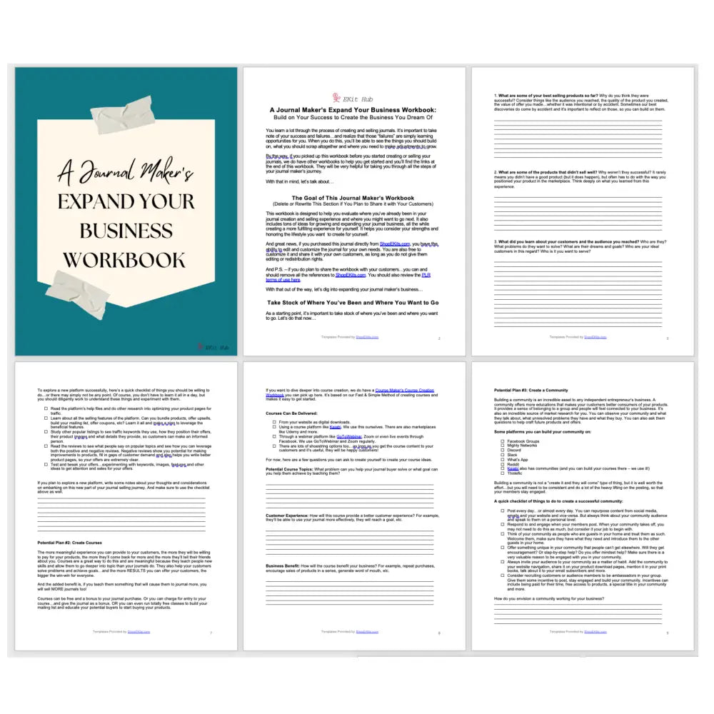 A Peek Inside the Journal Maker's Workbook with PLR Rghts