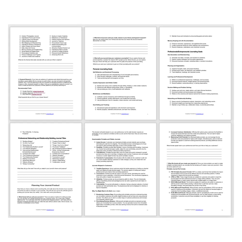 A Journal Maker’s Product Creation Workbook - Customizable With Plr Rights Reports