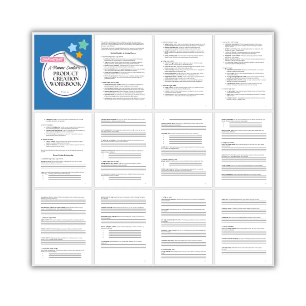 A Planner Creator’s Product Creation Workbook - Customizable With Plr Rights Business Templates
