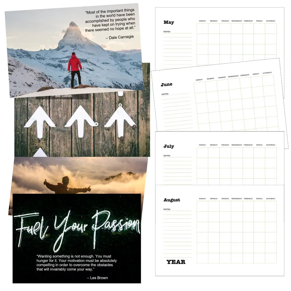 success mindset printable plr calendar