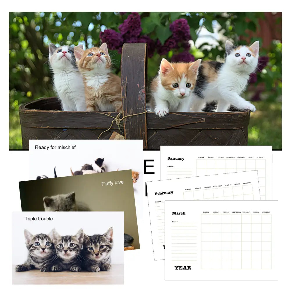 Adorable Kittens Calendar Plr Printable Calendars