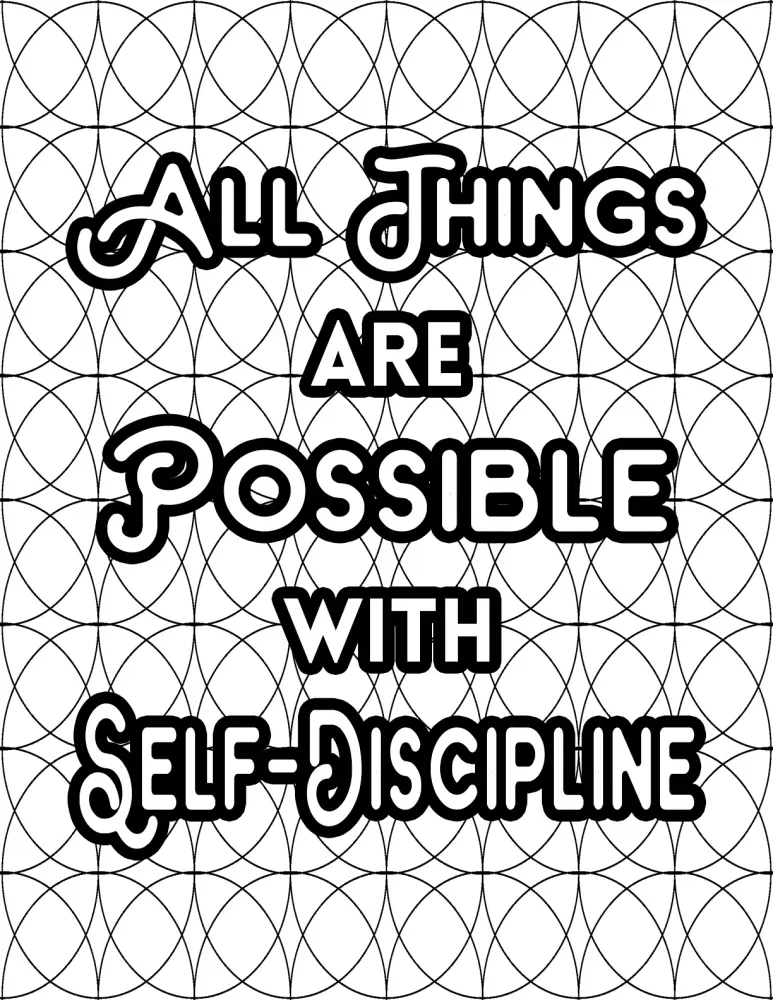 All Things are Possible Self Discipline PLR Coloring Page
