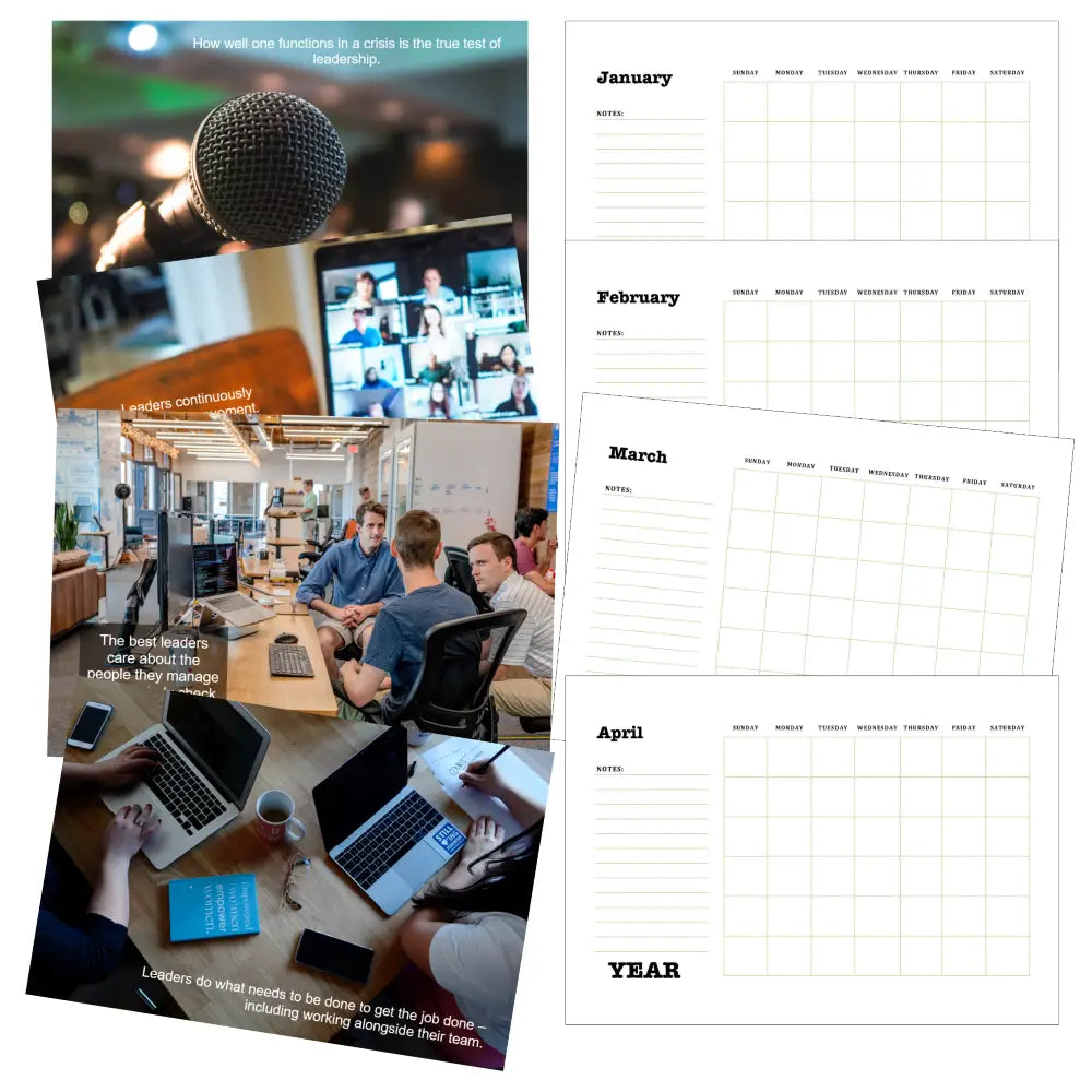 leadership calendar printable plr