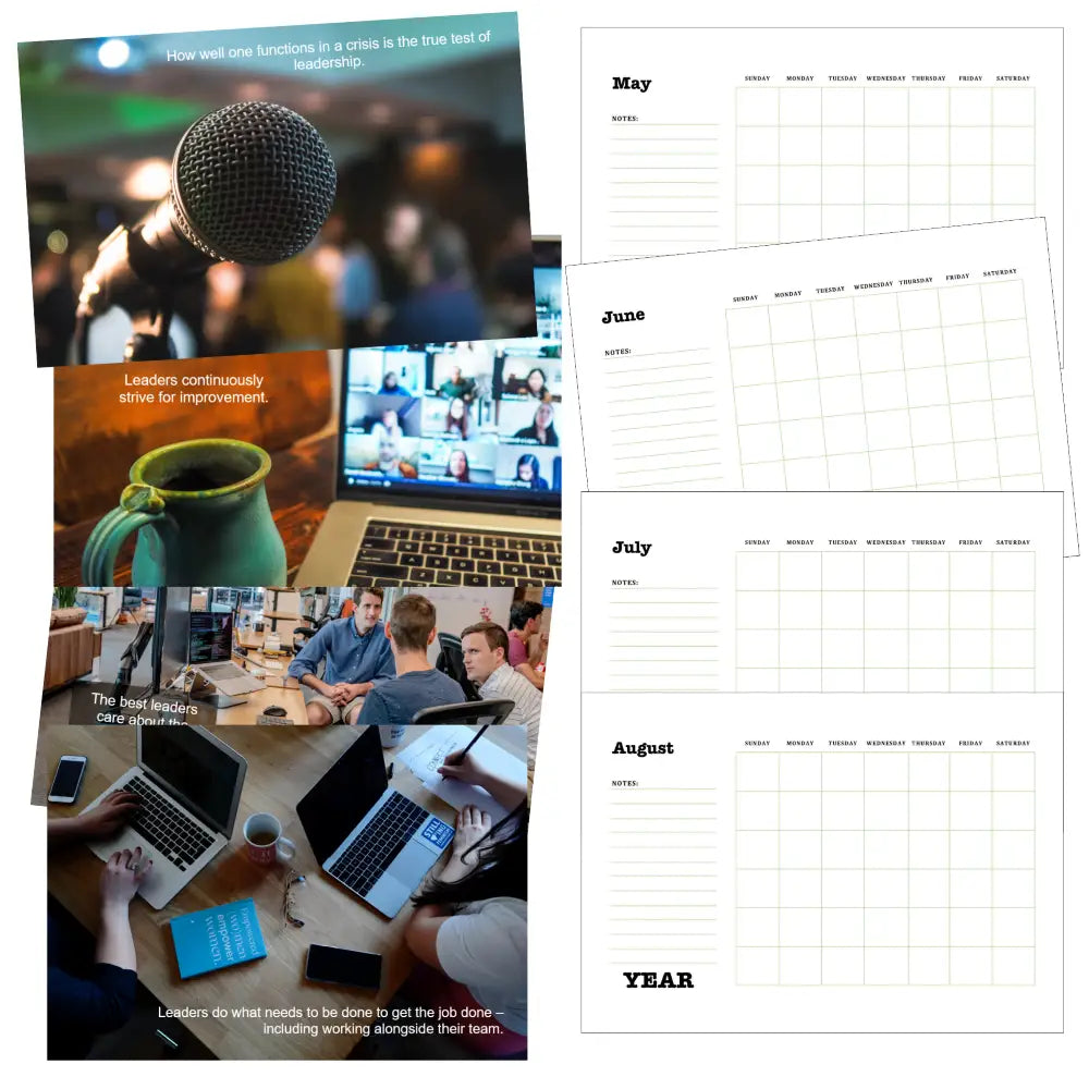 leadership calendar printable plr