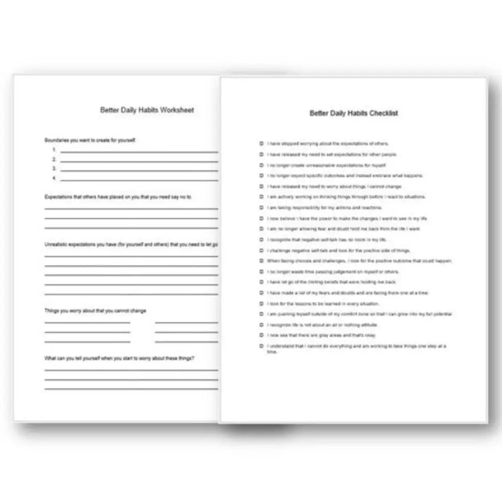 Better Daily Habits Checklist And Worksheet Printable Worksheets Checklists Plr