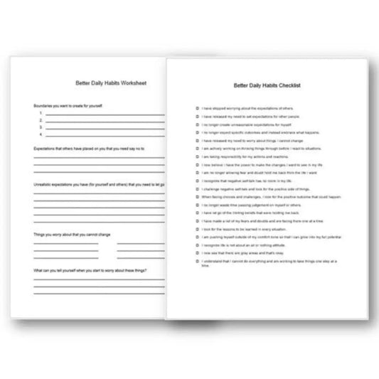 Better Daily Habits Checklist And Worksheet Printable Worksheets Checklists Plr