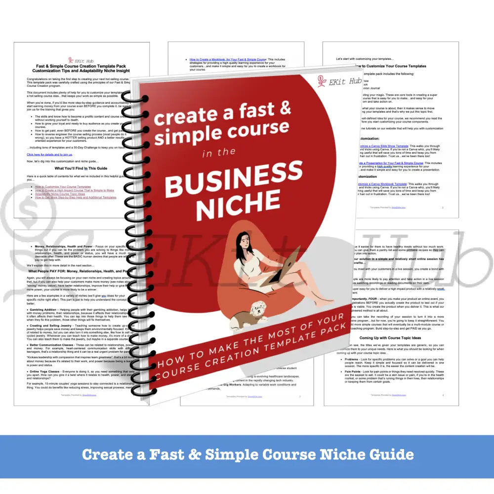 Create a Course in the Business Niche Guide