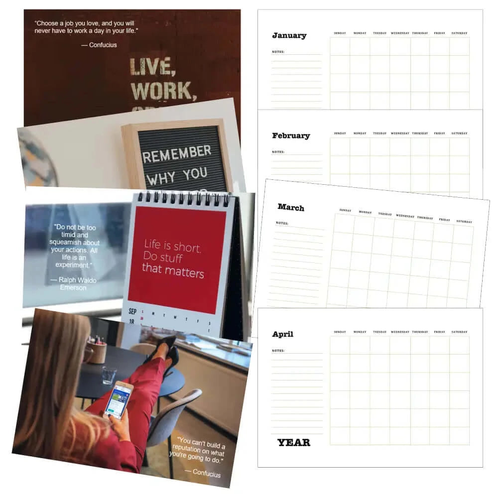 Career Goals Printable Calendar PLR