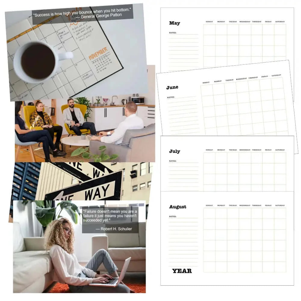Career Goals Printable Calendar PLR