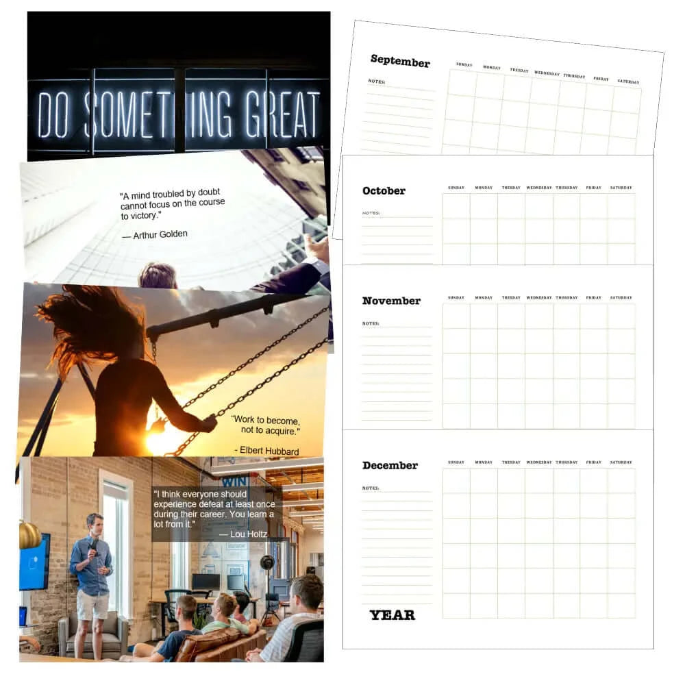 Career Goals Printable Calendar PLR