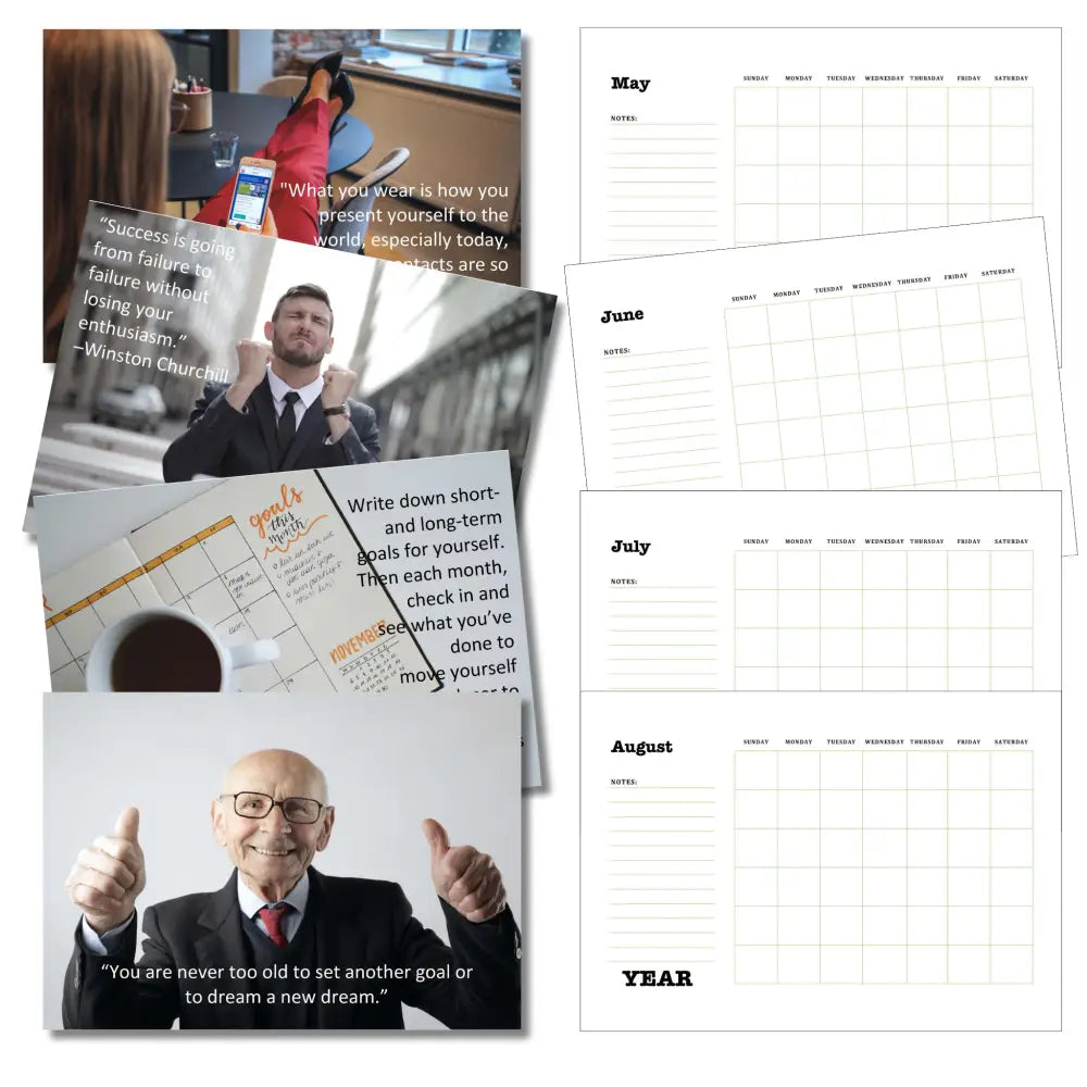 Career Goals Printable Calendar Plr Calendars