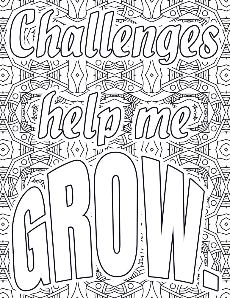 Challenges Help Me Grow Plr Coloring Page - Inspirational Content With Private Label Rights Pages