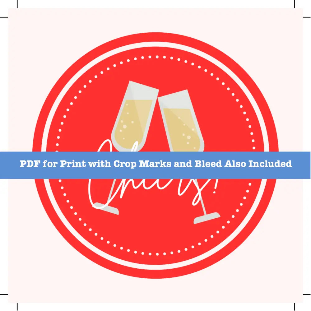 Cheers Printable Sticker Canva Template With Private Label Commercial Use Rights Plr Stickers