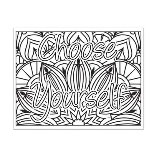 Choose Yourself Self-Care Plr Coloring Page - Inspirational Content With Private Label Rights Pages