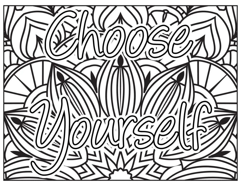 Choose Yourself Self-Care Plr Coloring Page - Inspirational Content With Private Label Rights Pages