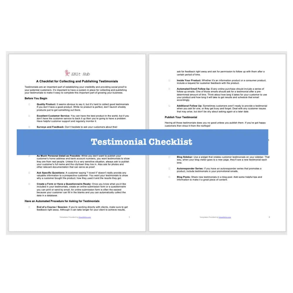 Testimonial Checklist