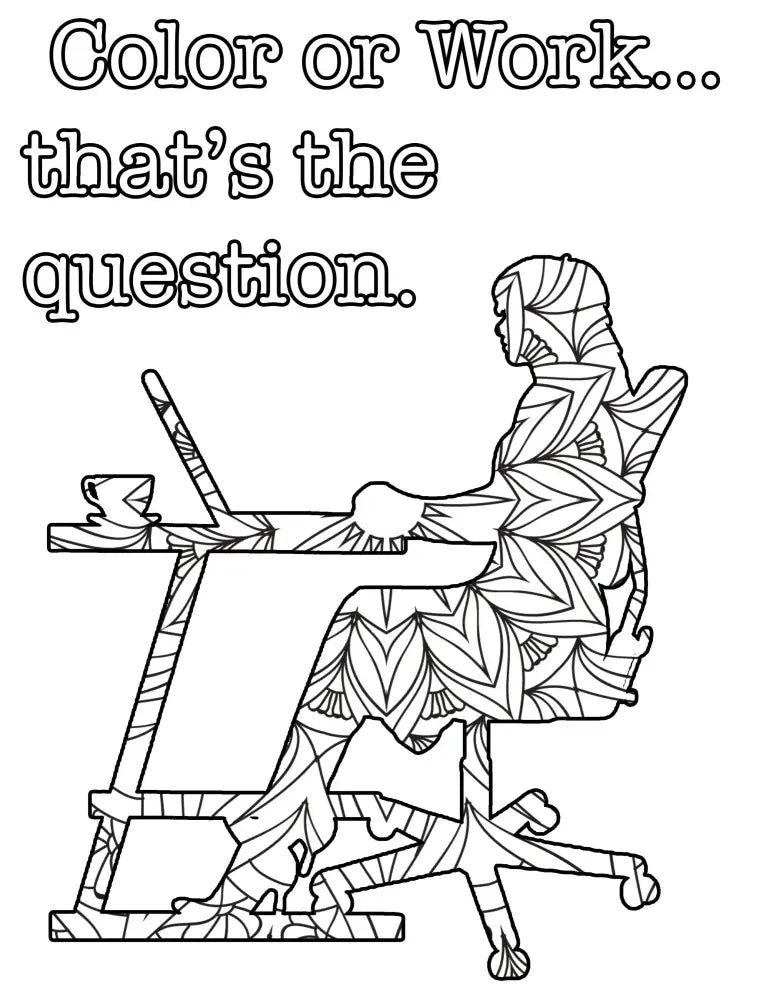 Color Or Work Stop Procrastinating Plr Coloring Page - Inspirational Content With Private Label