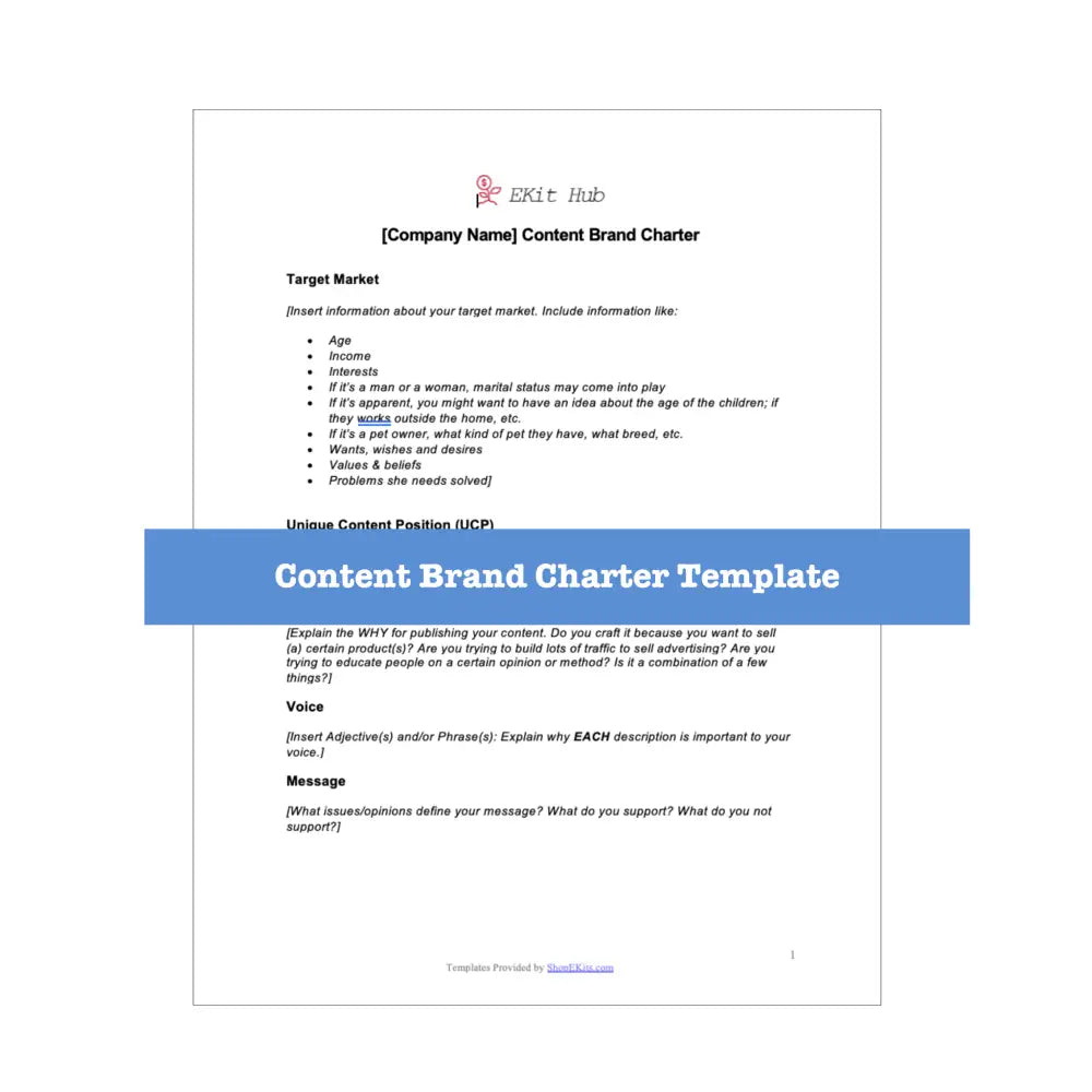 Content Brand Charter Template