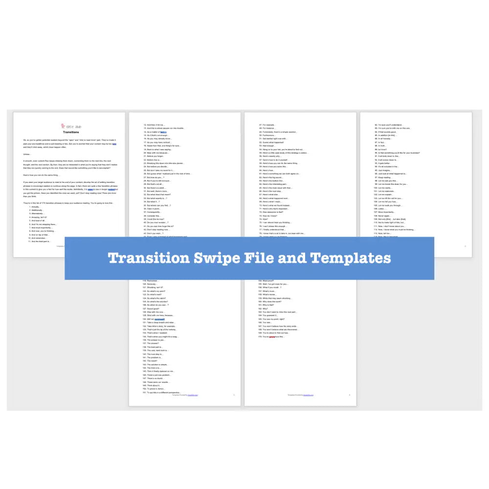Transition Swipe File and Templates
