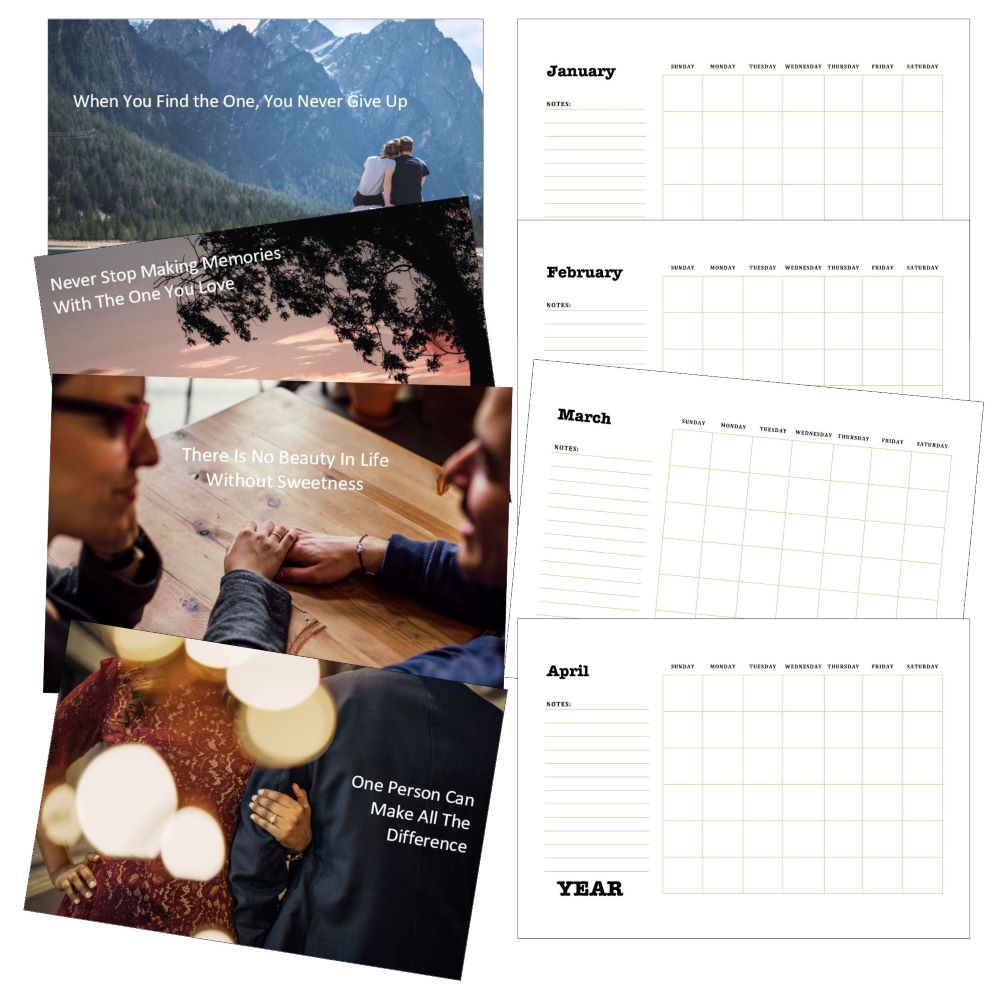 Couple and Relationship Goals Calendar PLR