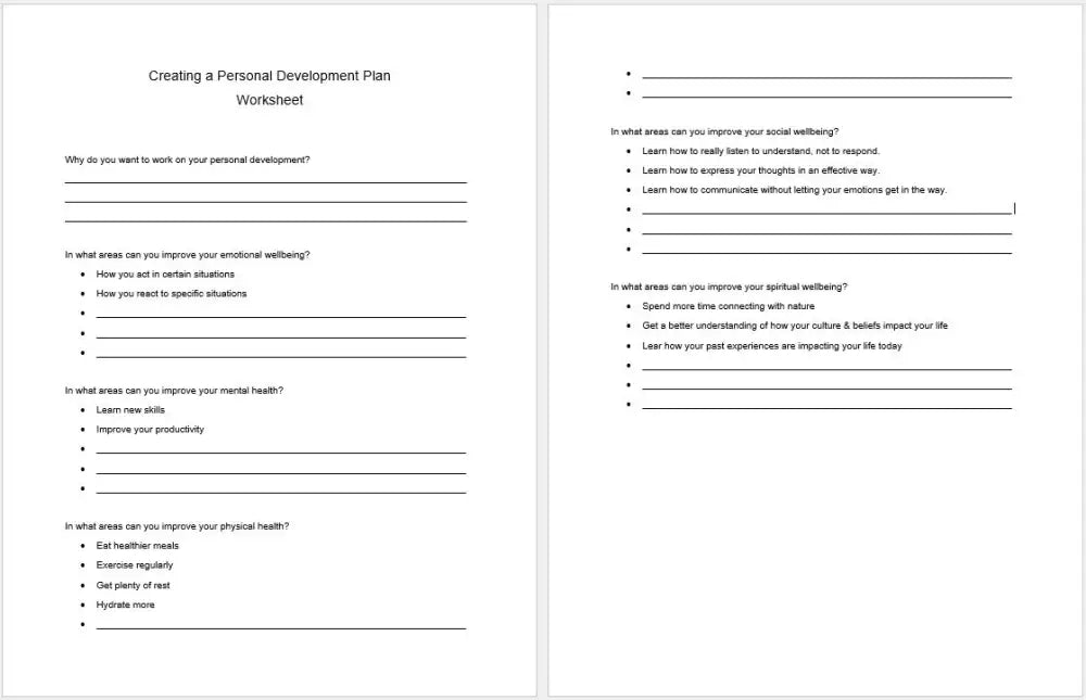 creating a personal development plan plr
