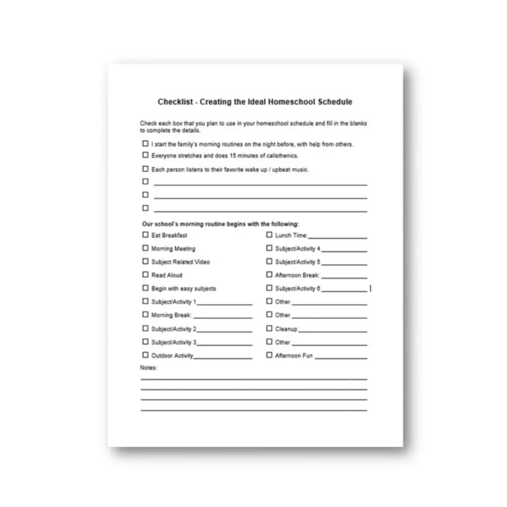Creating the ideal homeschool schedule ckl plr
