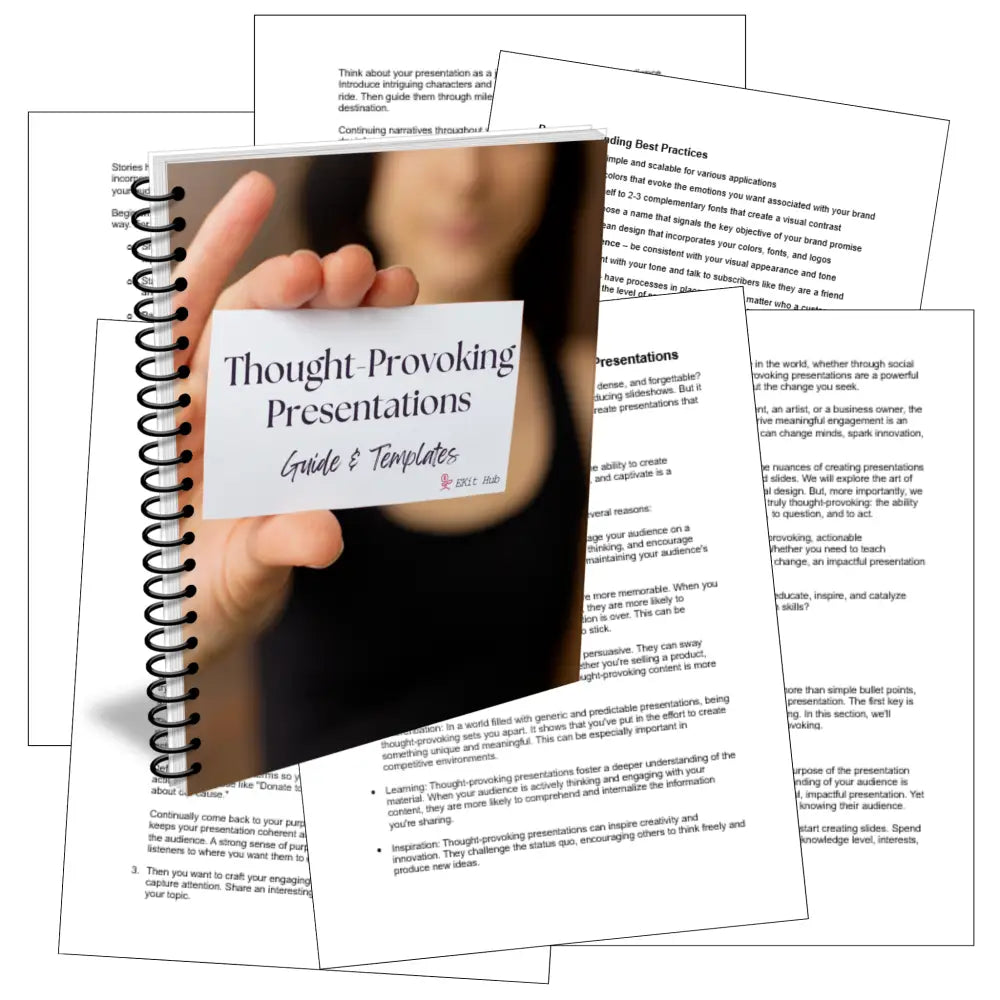 Creating Thought - Provoking Actionable Presentations Templates + Guide Business