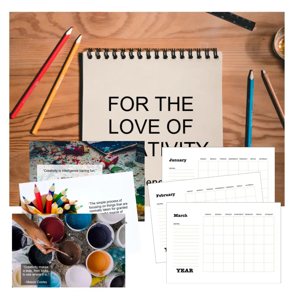 Creativity Printable Calendar PLR