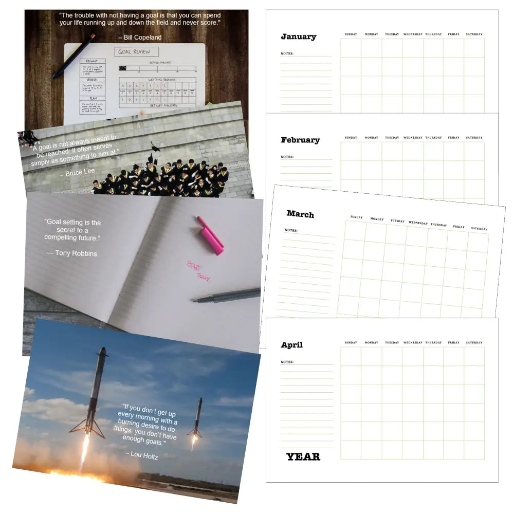 Crush Those Goals Printable Calendar PLR