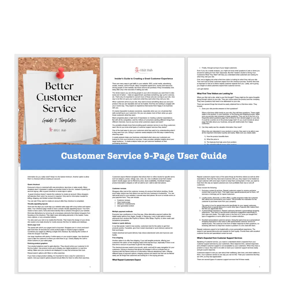Customer Service Templates + Guide With Plr Rights Business