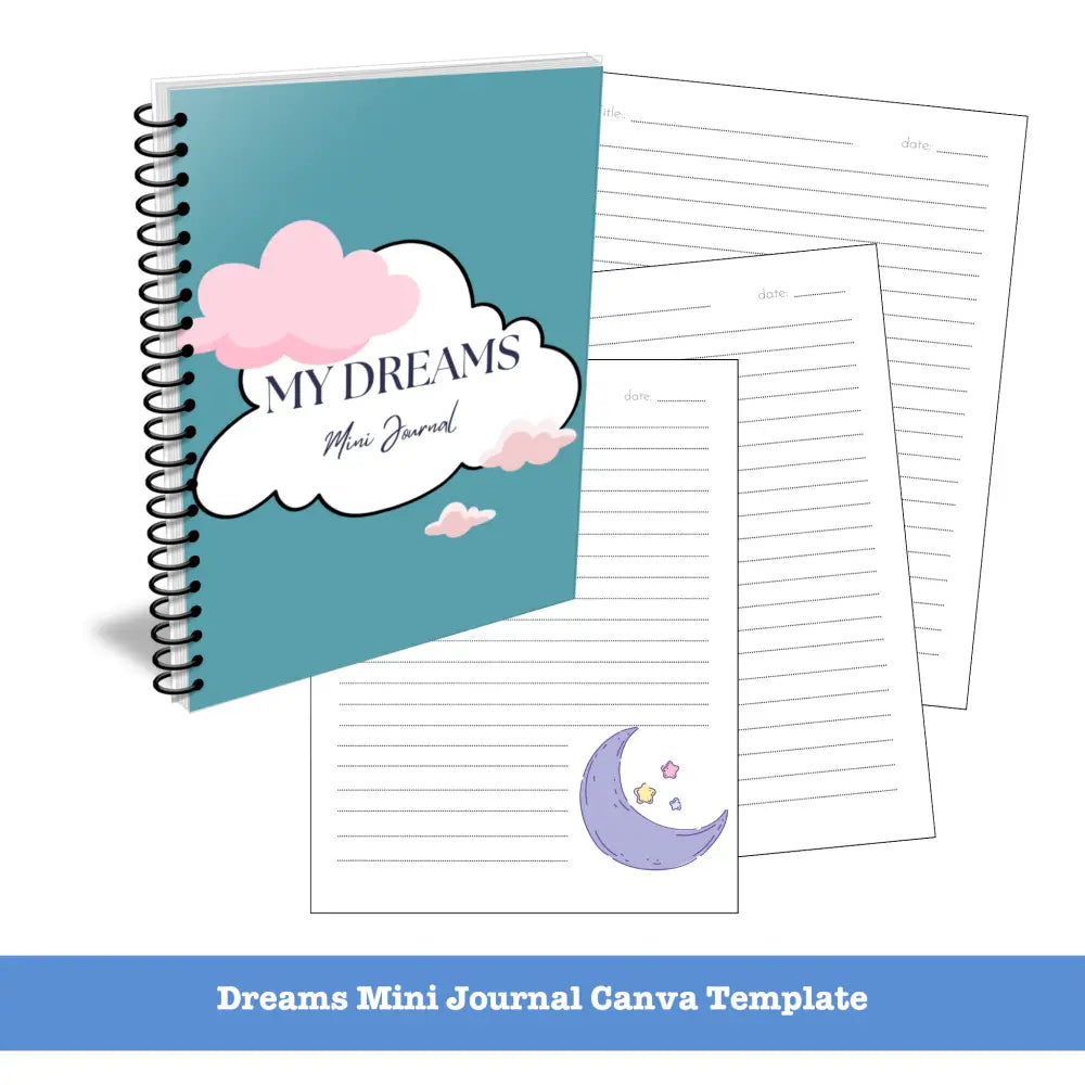 Dream Journal Template Canva Mini PLR Journal