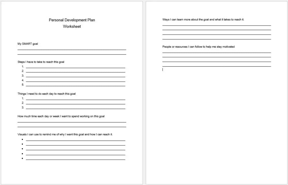 Encouraging Personal Development In All Stages Of Life Checklist And Worksheet Printable Worksheets