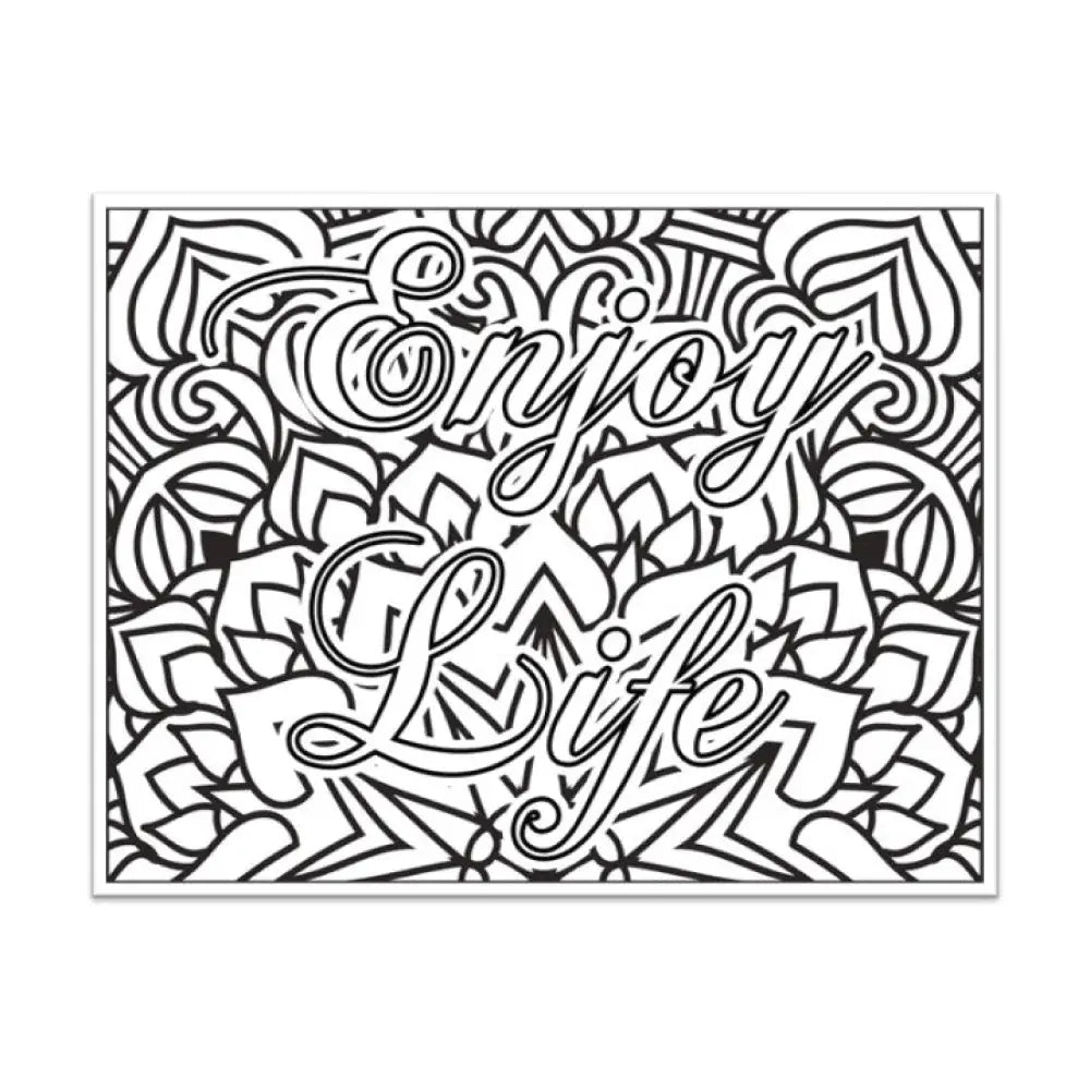 Enjoy Life Self-Care Plr Coloring Page - Inspirational Content With Private Label Rights Pages