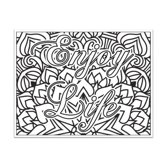 Enjoy Life Self-Care Plr Coloring Page - Inspirational Content With Private Label Rights Pages